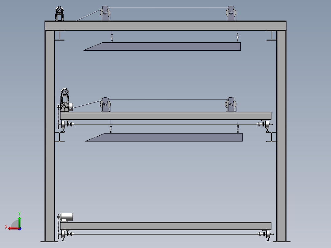 升降车库模型后视图