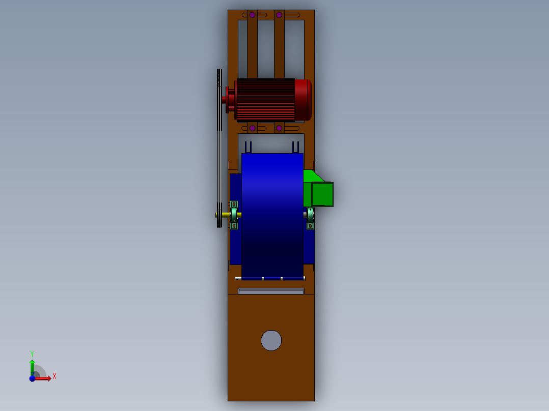 杂草粉碎压实一体机设计前视图