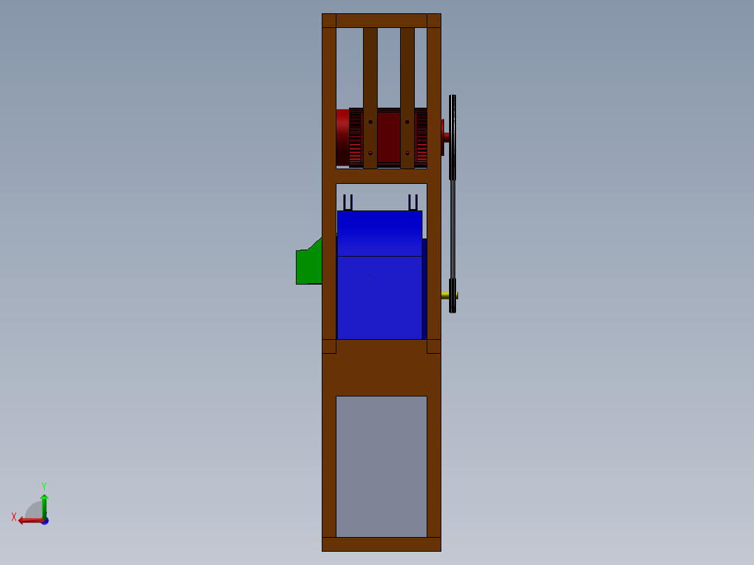 杂草粉碎压实一体机设计后视图