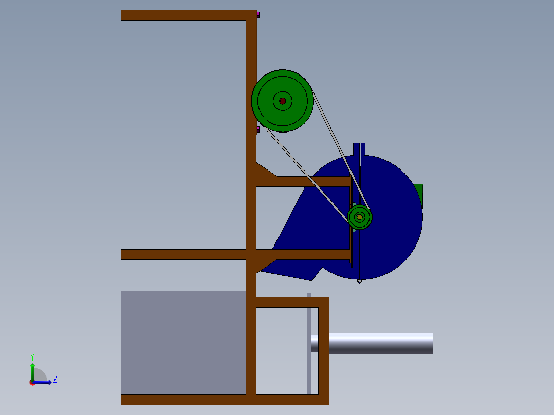 杂草粉碎压实一体机设计左视图