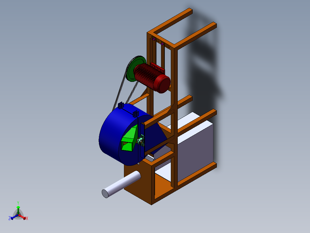 杂草粉碎压实一体机设计正等轴测图