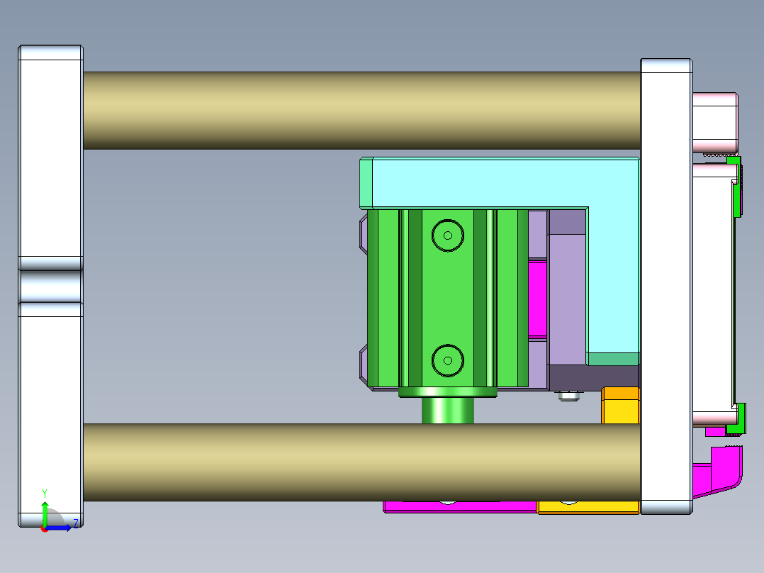 窄长条铝板飞面CNC工装治具模型左视图