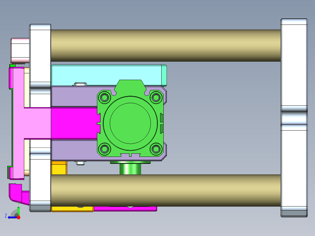 窄长条铝板飞面CNC工装治具模型右视图