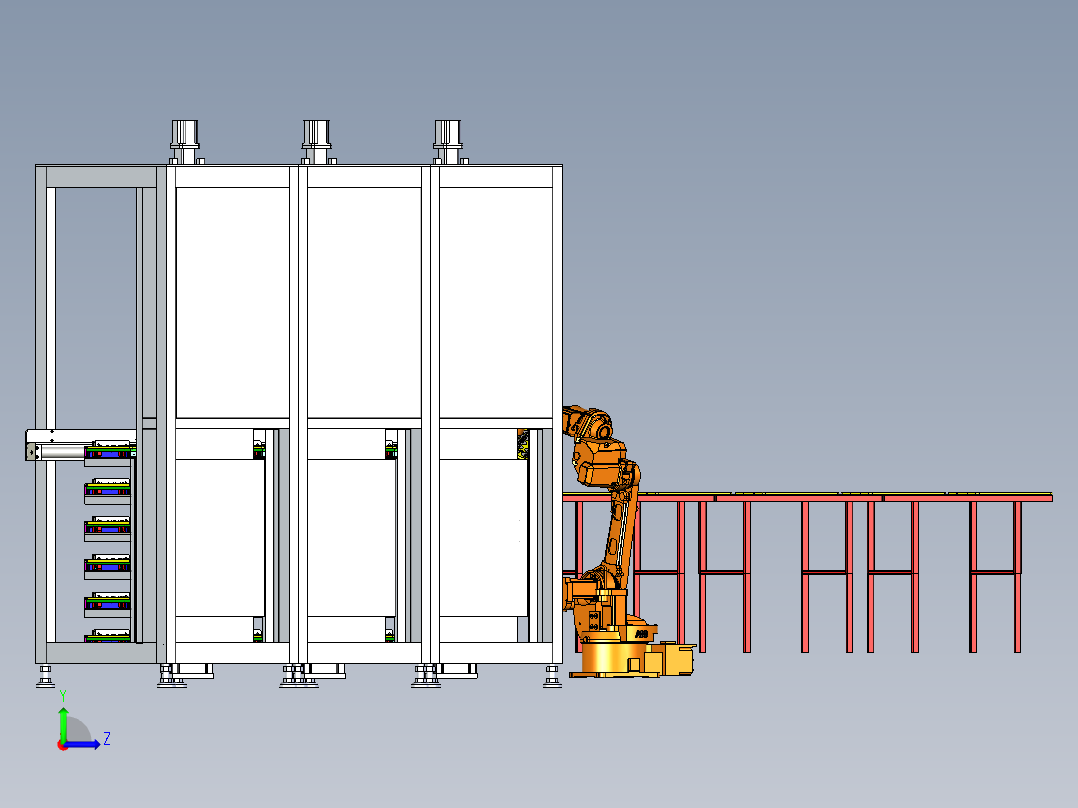物料存放生产线左视图