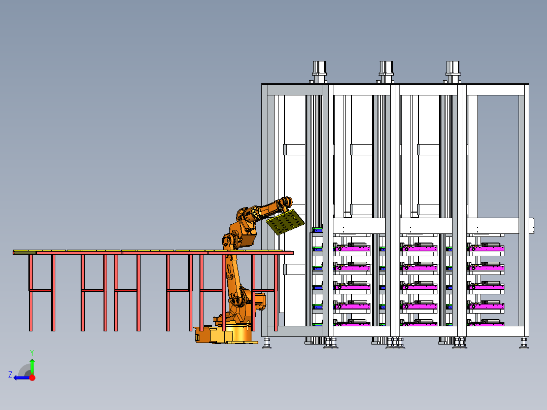 物料存放生产线右视图