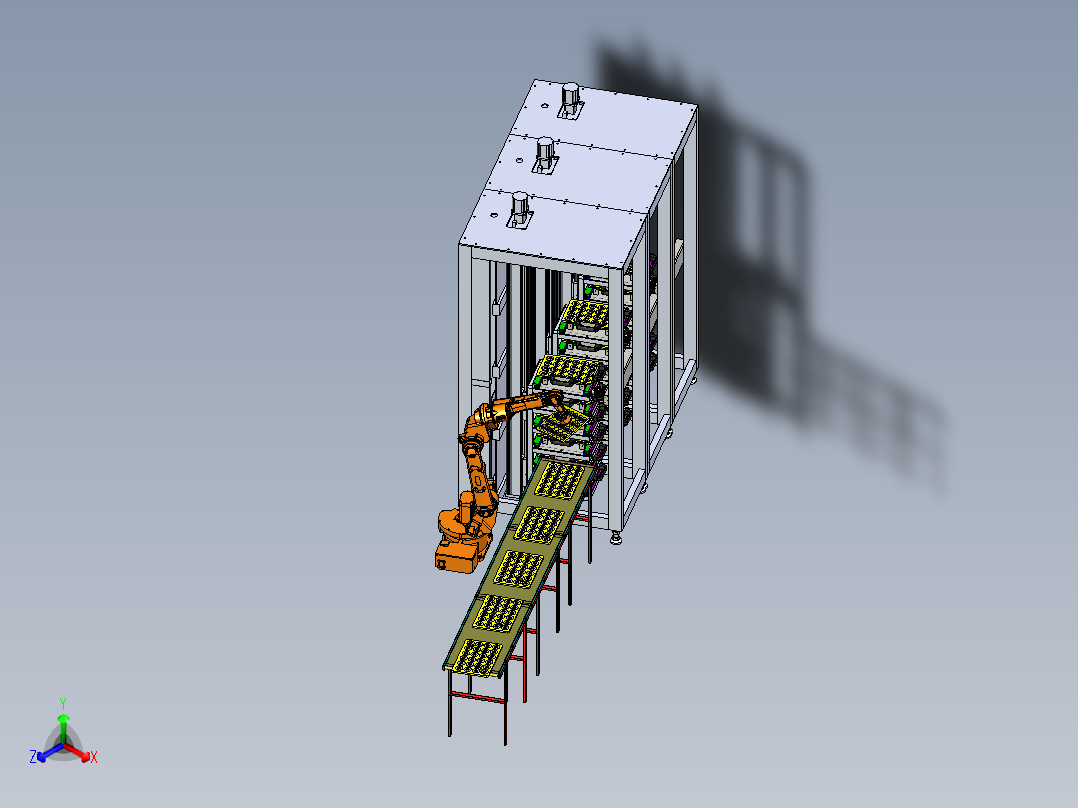 物料存放生产线正等轴测图