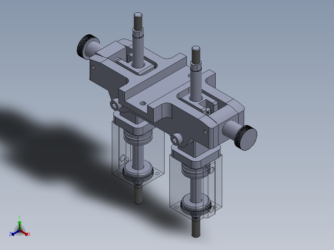 专用气动缸（带机械机构组合的双缸）40x16x50 mm