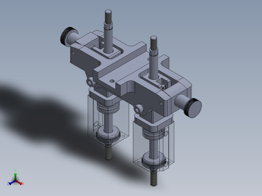 专用气动缸（带机械机构组合的双缸）40x16x50 mm