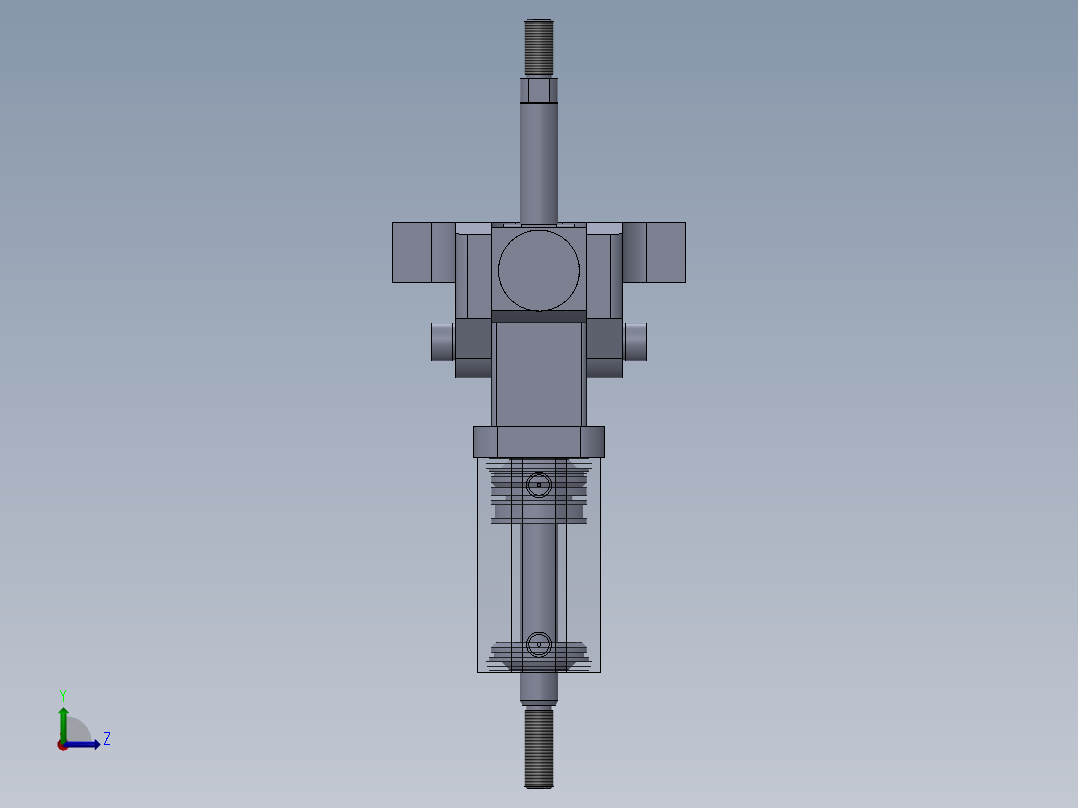专用气动缸（带机械机构组合的双缸）40x16x50 mm左视图
