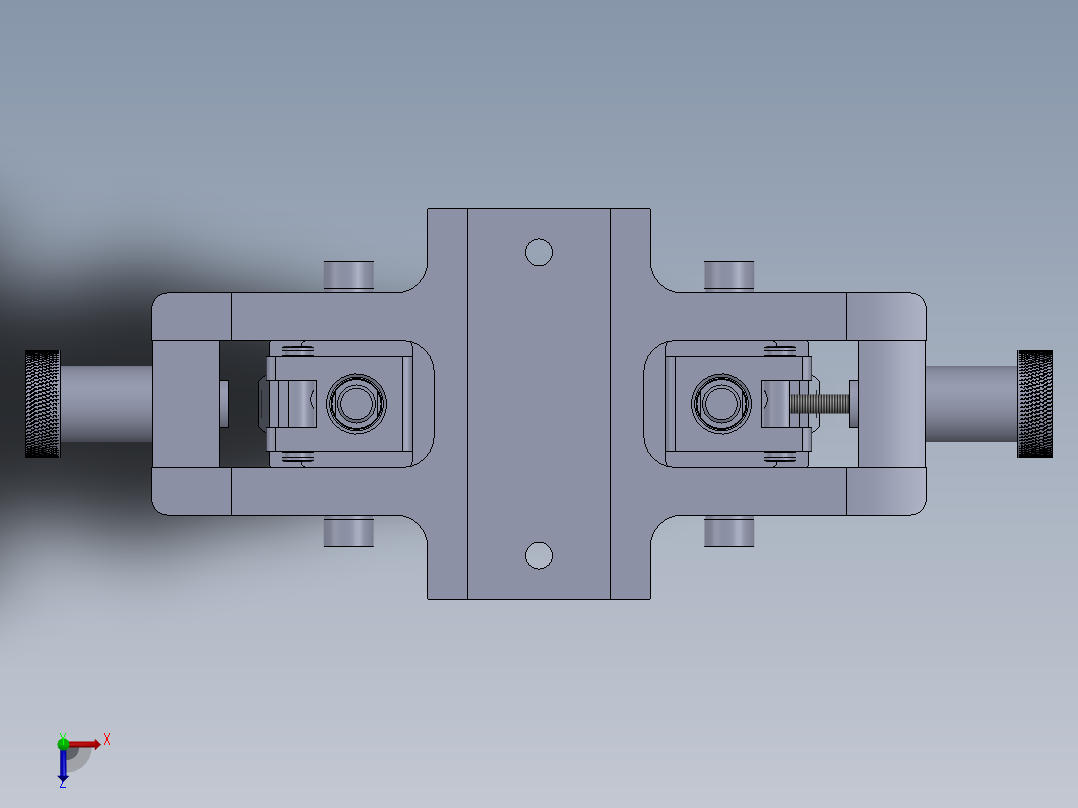 专用气动缸（带机械机构组合的双缸）40x16x50 mm俯视图