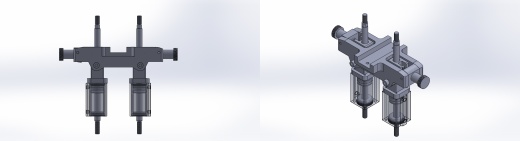 专用气动缸（带机械机构组合的双缸）40x16x50 mm缩略图