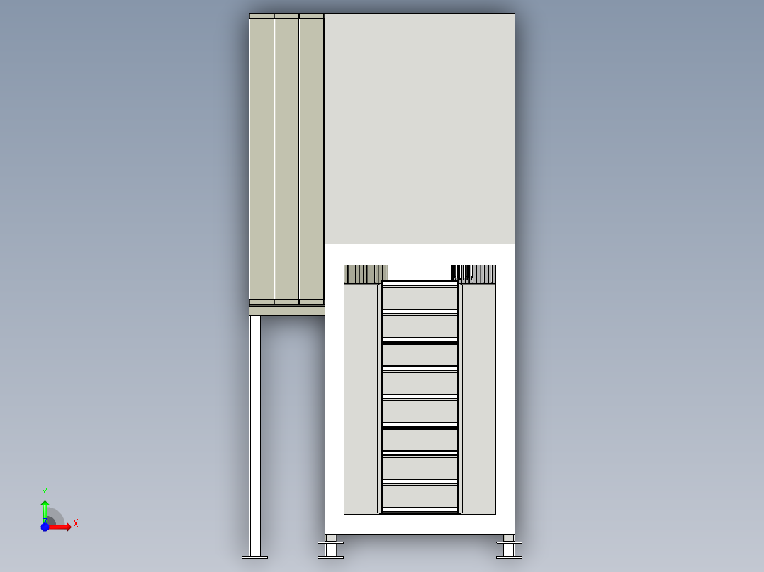 长通道烘房设计前视图