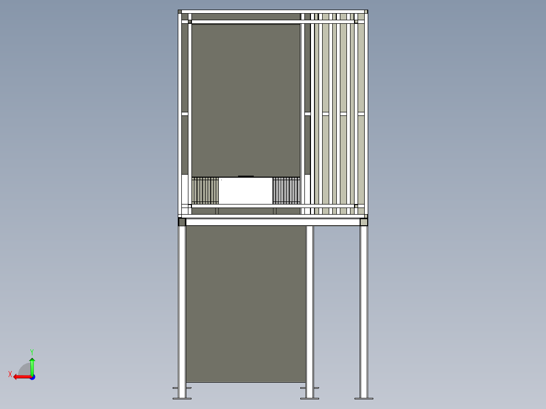 长通道烘房设计后视图
