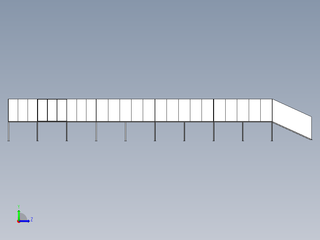 长通道烘房设计左视图