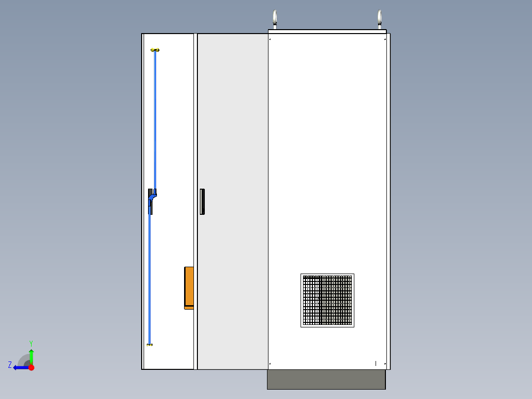 双柜组装变频器星三角+630A软启动plc控制柜 56223右视图