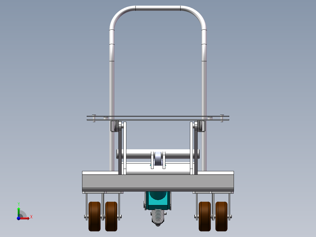 剪叉式升降机 、升降车三维图前视图