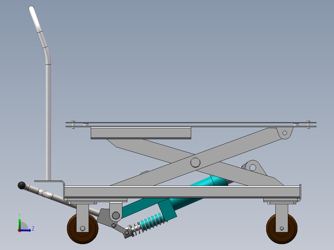 剪叉式升降机 、升降车三维图左视图