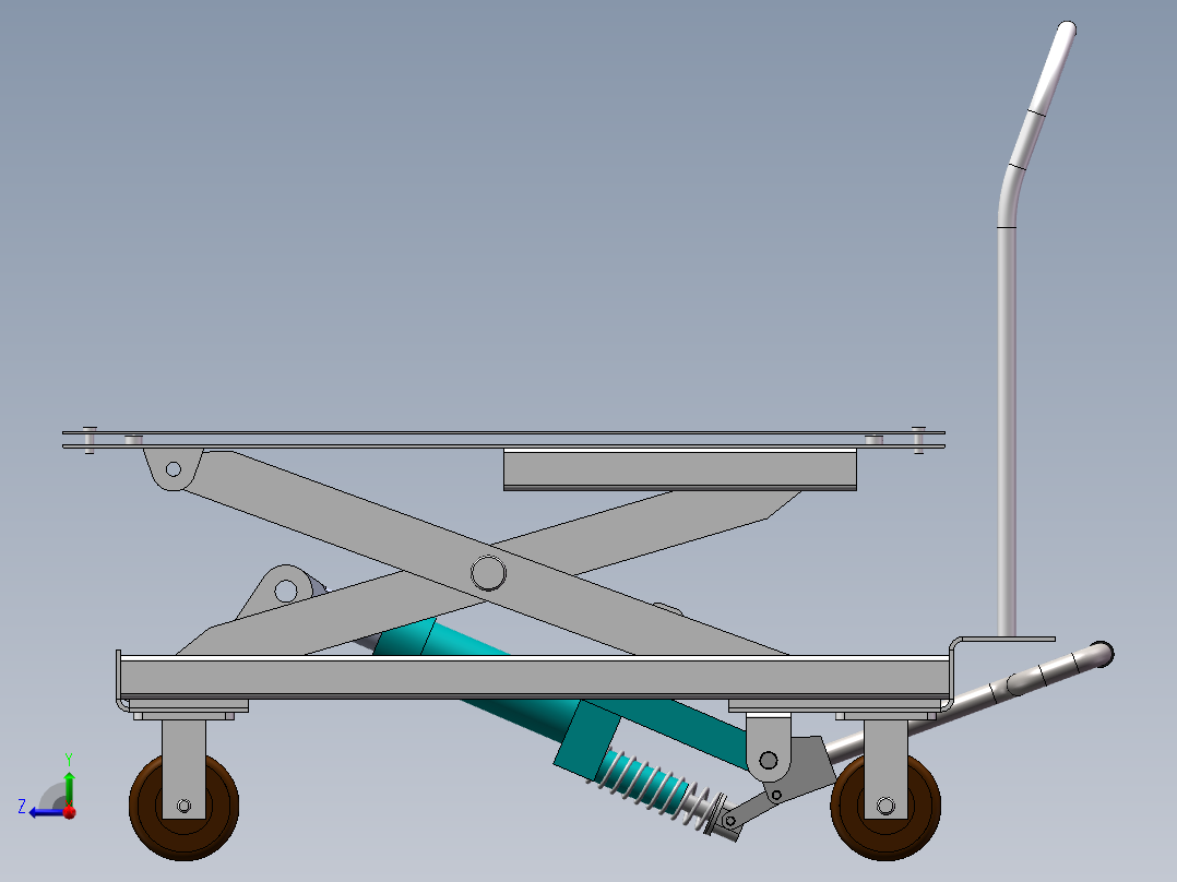 剪叉式升降机 、升降车三维图右视图