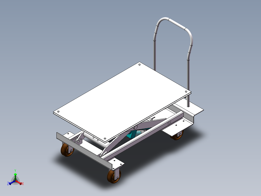 剪叉式升降机 、升降车三维图正等轴测图