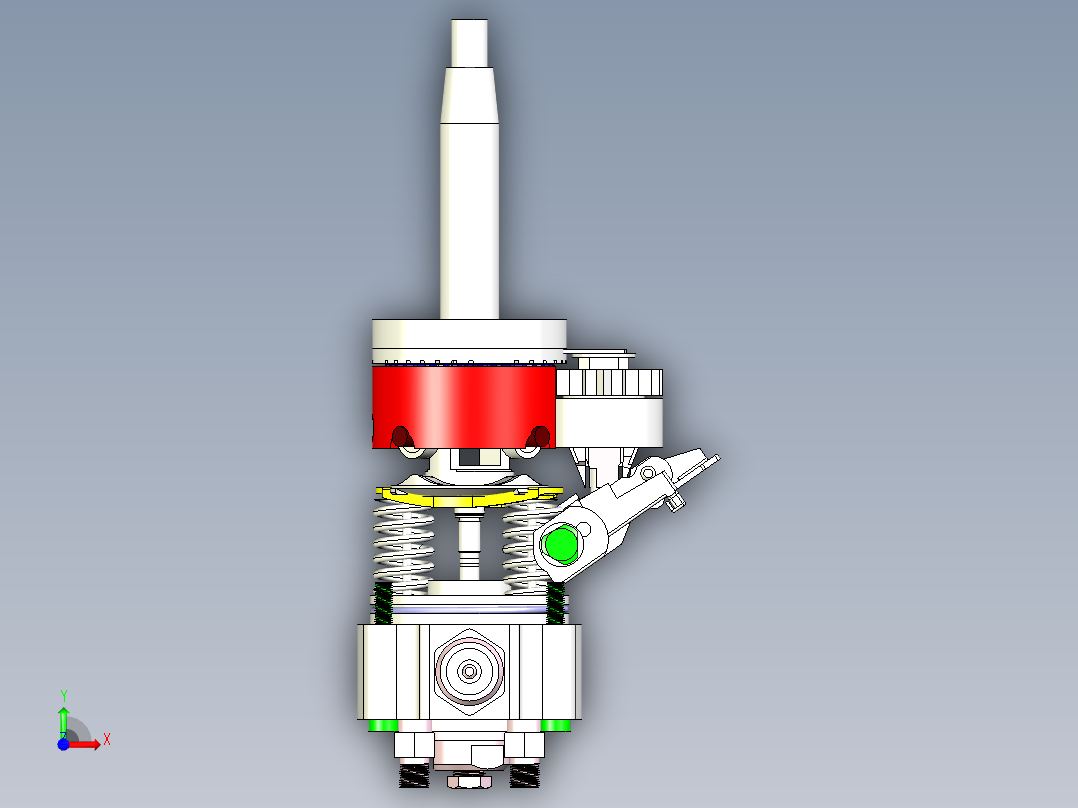冲程发动机内部齿轮动力输出机构设计前视图