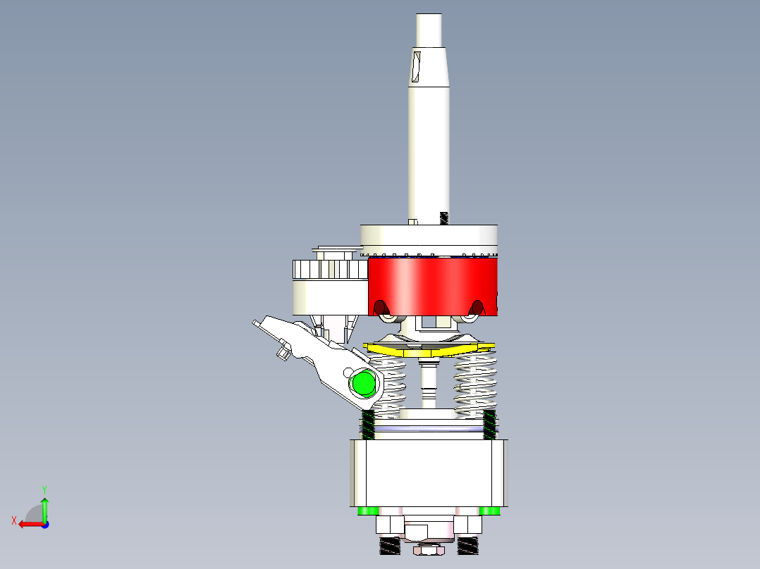 冲程发动机内部齿轮动力输出机构设计后视图