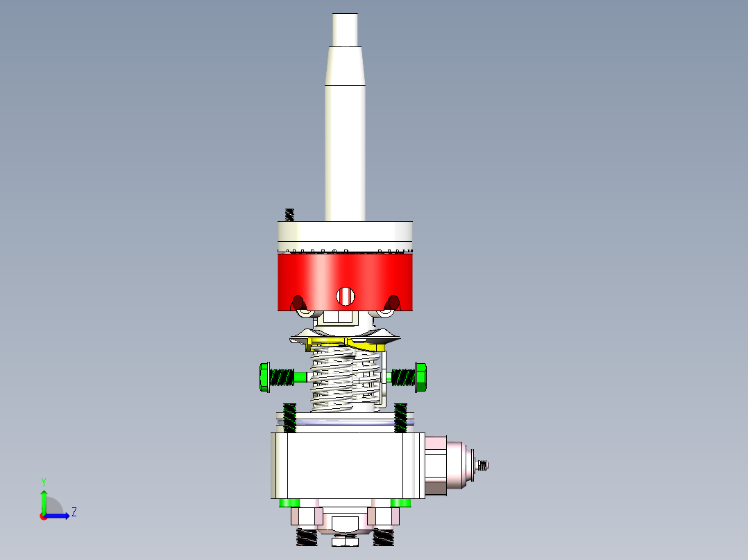 冲程发动机内部齿轮动力输出机构设计左视图