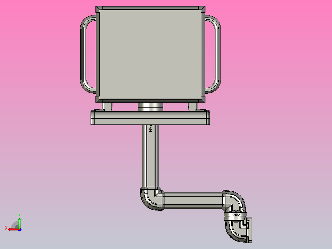 悬臂控制操控箱键盘支架-F2-墙座-转角-箱体连接器-250-300后视图