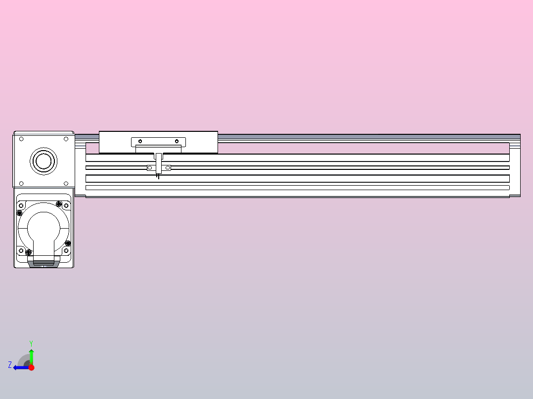皮带直线轴半封闭可选导轨TPA-HNB-120D-110-L250-LP-C-P40-N3右视图