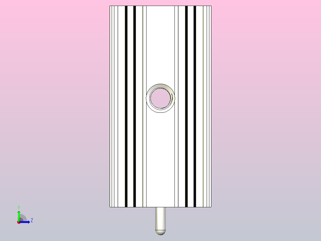 黑色散热器尺寸25 x 12 6 x 6 5 mm孔13 5mm销固定ipt左视图