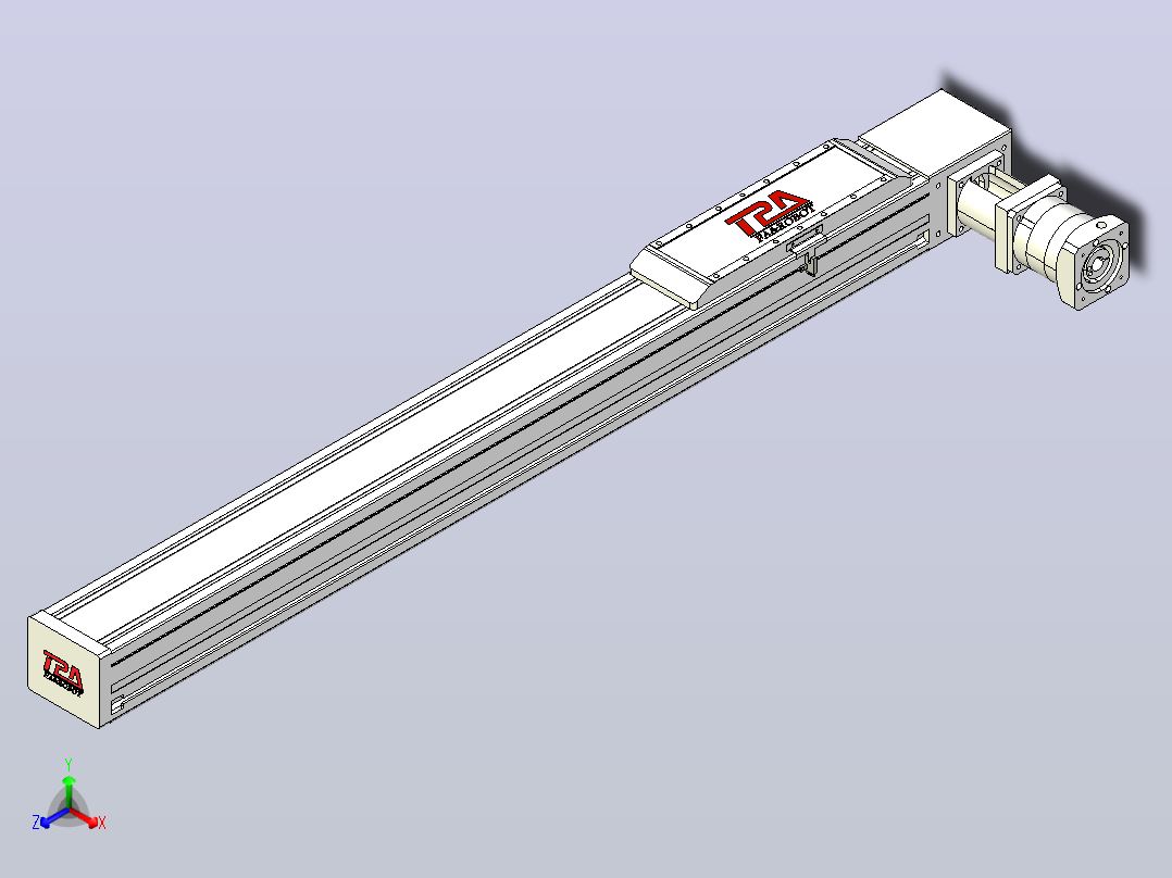 伺服电机集成皮带传动直线执行器TPA-OCB-120-224-L850-DL-J90-N3主视图