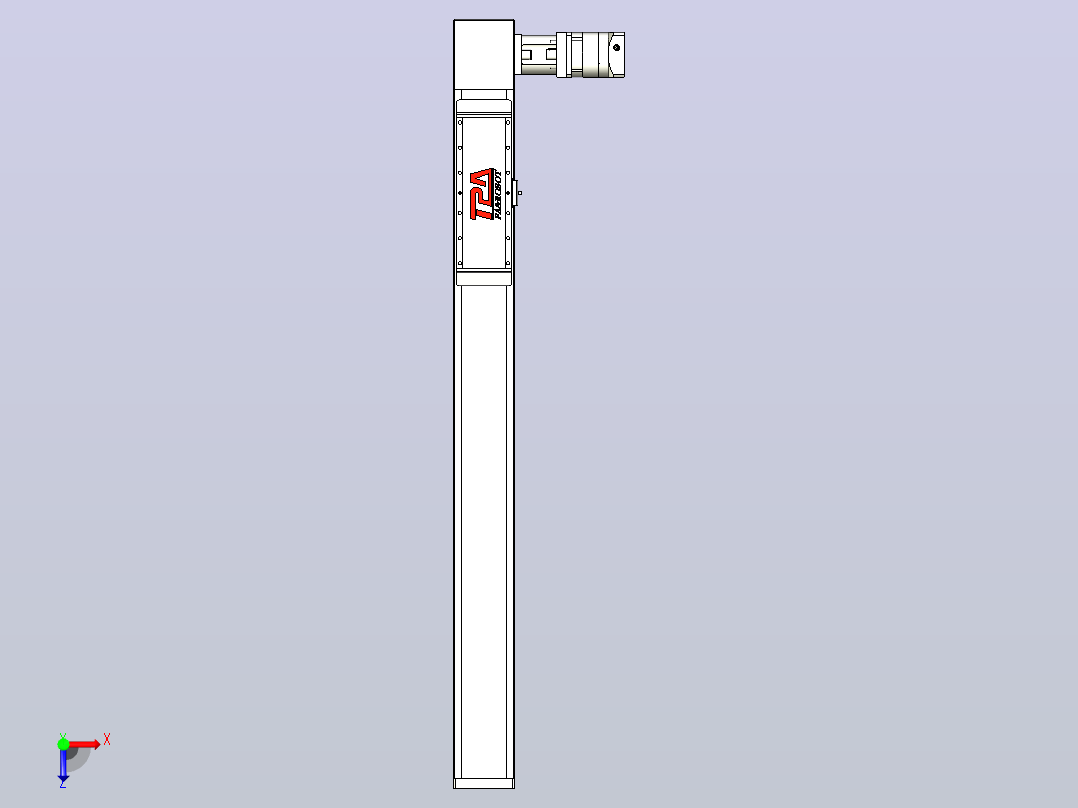 伺服电机集成皮带传动直线执行器TPA-OCB-120-224-L850-DL-J90-N3俯视图