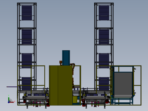 全自动码垛缠绕包装生产线前视缩略图