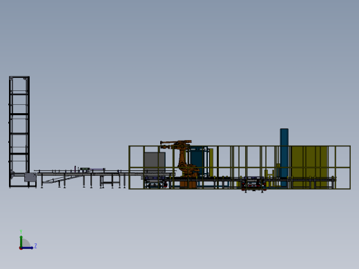 全自动码垛缠绕包装生产线左视缩略图