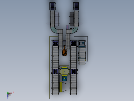 全自动码垛缠绕包装生产线俯视缩略图