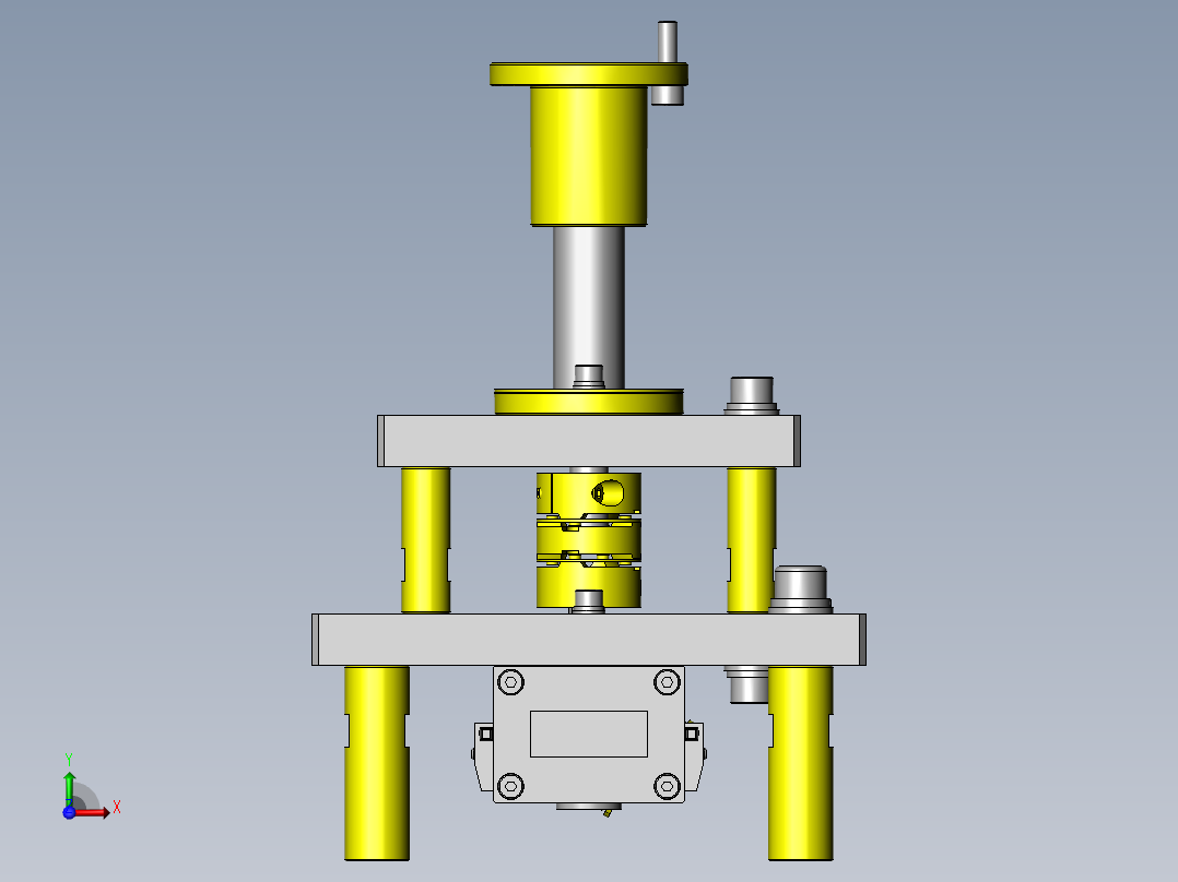 基于旋转驱动器的直线运动机构前视图