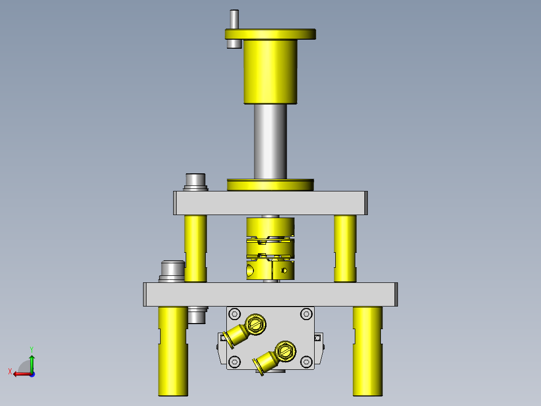 基于旋转驱动器的直线运动机构后视图