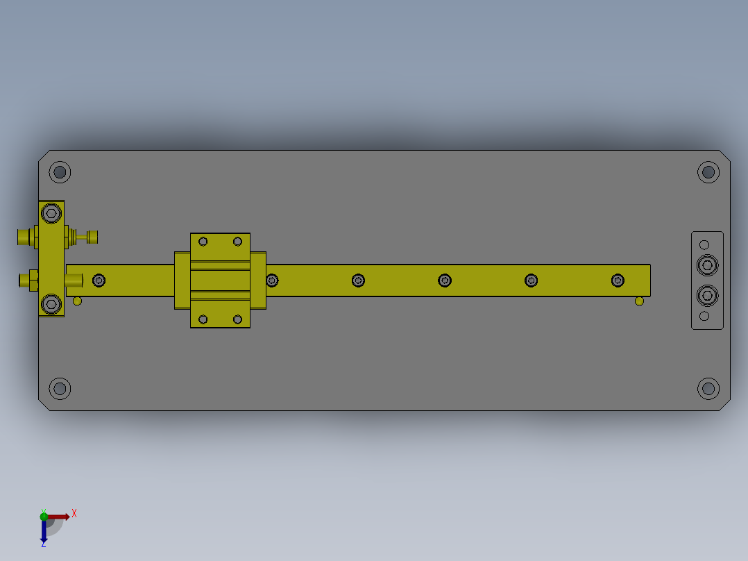 气缸直线运动机构俯视图