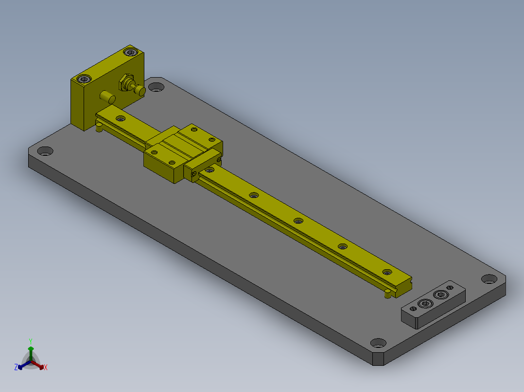 气缸直线运动机构正等轴测图