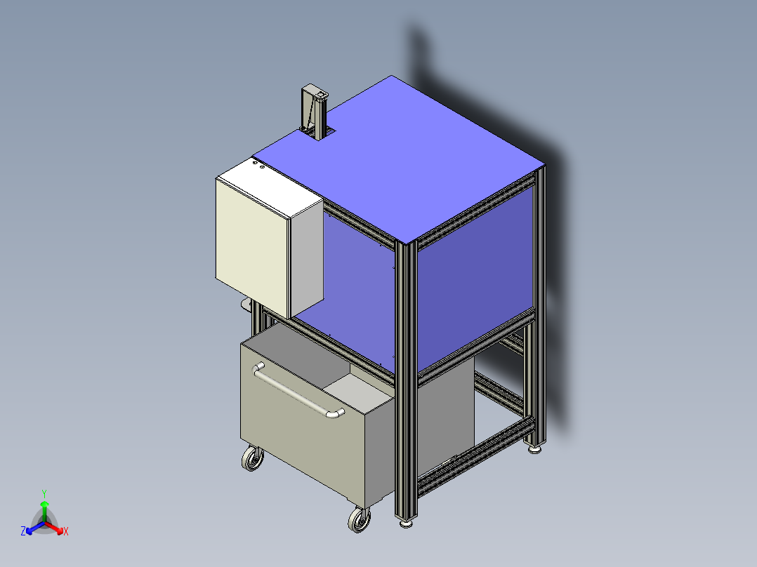 UG 圆锯切割铝机正等轴测图