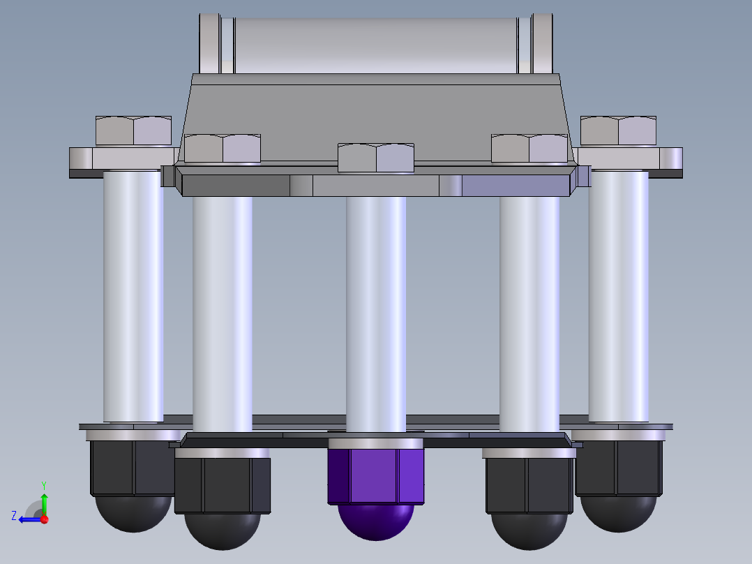 铰链连接件相关3D图纸合集右视图
