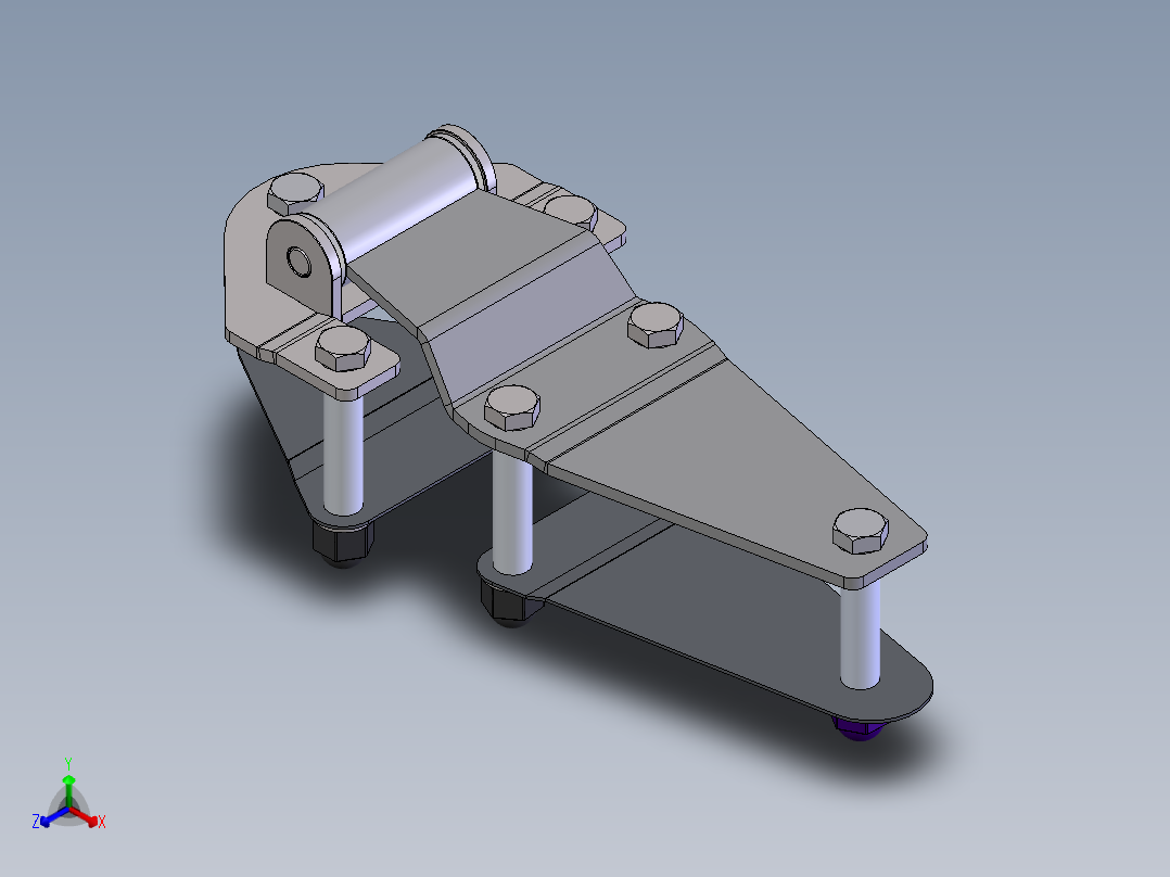 铰链连接件相关3D图纸合集正等轴测图
