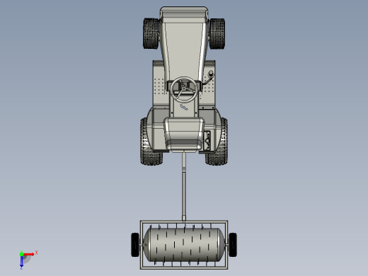 aerator for草坪拖拉机3D数模图纸 STEP格式俯视缩略图