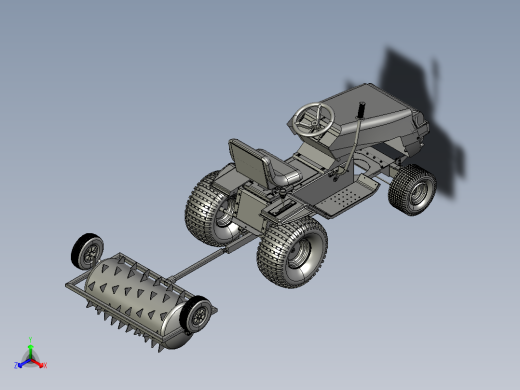 aerator for草坪拖拉机3D数模图纸 STEP格式正等轴测缩略图