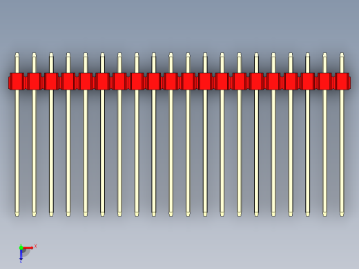 彩色公头100mil（2.54mm）系列-DS1021_red_2x20p_100mil_Type19_rev1.0俯视缩略图