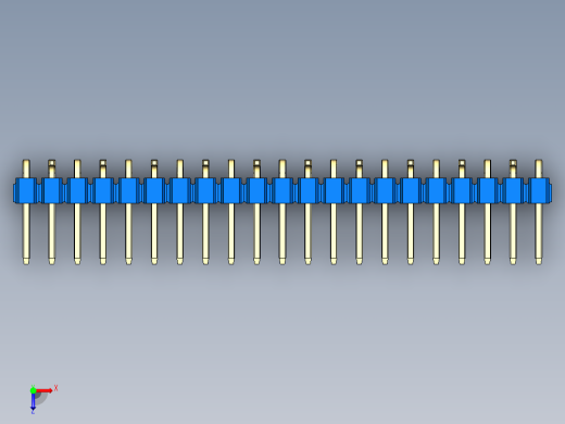 彩色公排针 100mil 2.54mm 系列-DS1022_blue_21p_100mil_Type_SMT_R2_rev1.0俯视缩略图