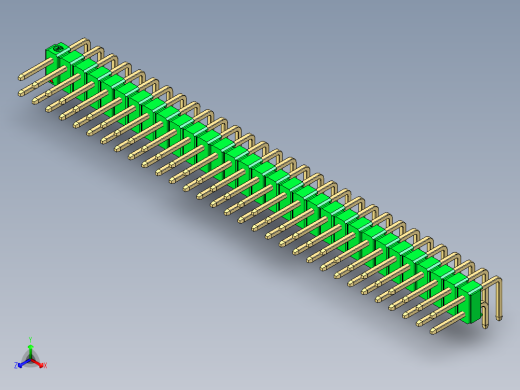 彩色公排针 100mil 2.54mm 系列-DS1022_green_2x31p_100mil_TypeD_rev1.0