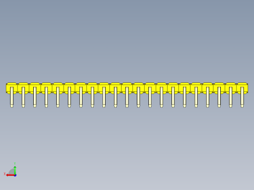 彩色公排针 100mil 2.54mm 系列-DS1022_yellow_1x21p_100mil_TypeD_rev1.0后视缩略图