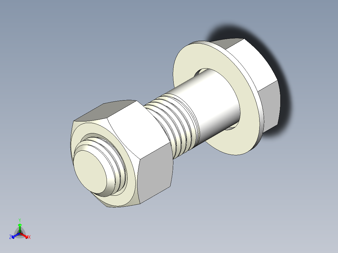螺栓和螺母-M30 X 3.5正等轴测图