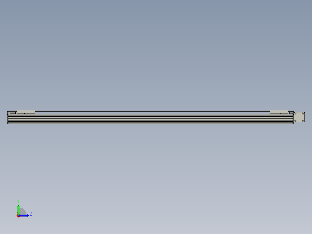 直线模组WG-LHB12-S1500-R(B)设计图纸左视图