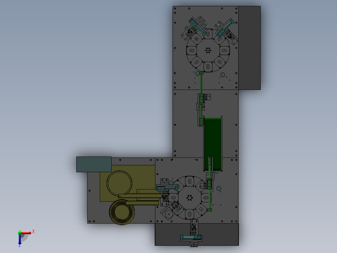晶体组装机俯视图